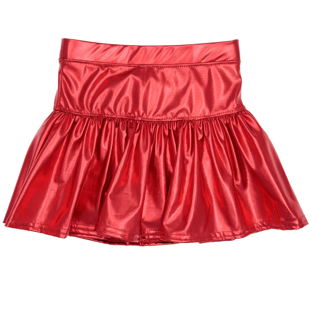 Red Metallic Skorts