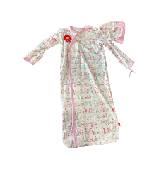 Pink Globetrotter Modal Magnetic Sack Gown Set
