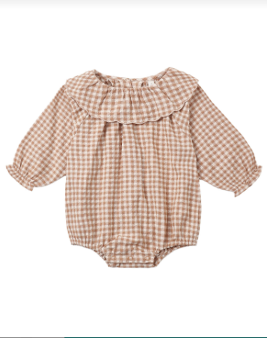 COLETTE ROMPER FAWN GINGHAM