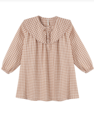 COLLETTE MINI DRESS FAWN GINGHAM