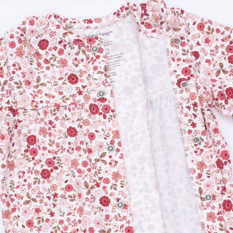 Serene Floral Long Sleeve Ruffle Collar Romper