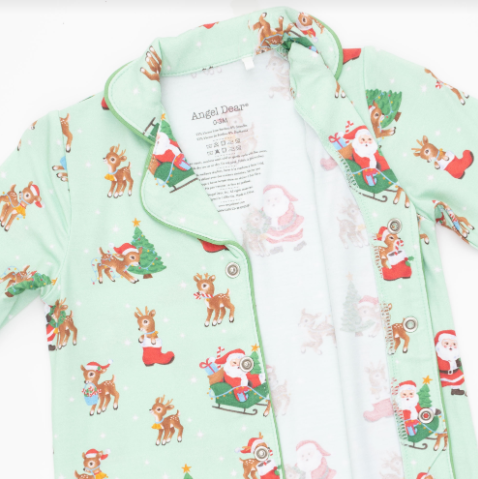 Vintage Reindeer & Santa Uni - Coat Style Romper