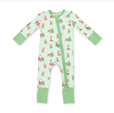 Vintage Reindeer & Santa Uni - Convertible Romper