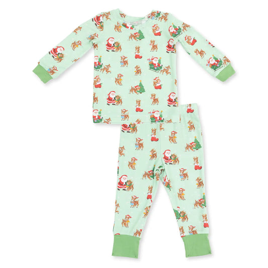 Vintage Reindeer & Santa Pajama Set
