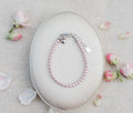 Girls Sterling Silver Dainty Pink Pearl Bracelet Baby Gift
