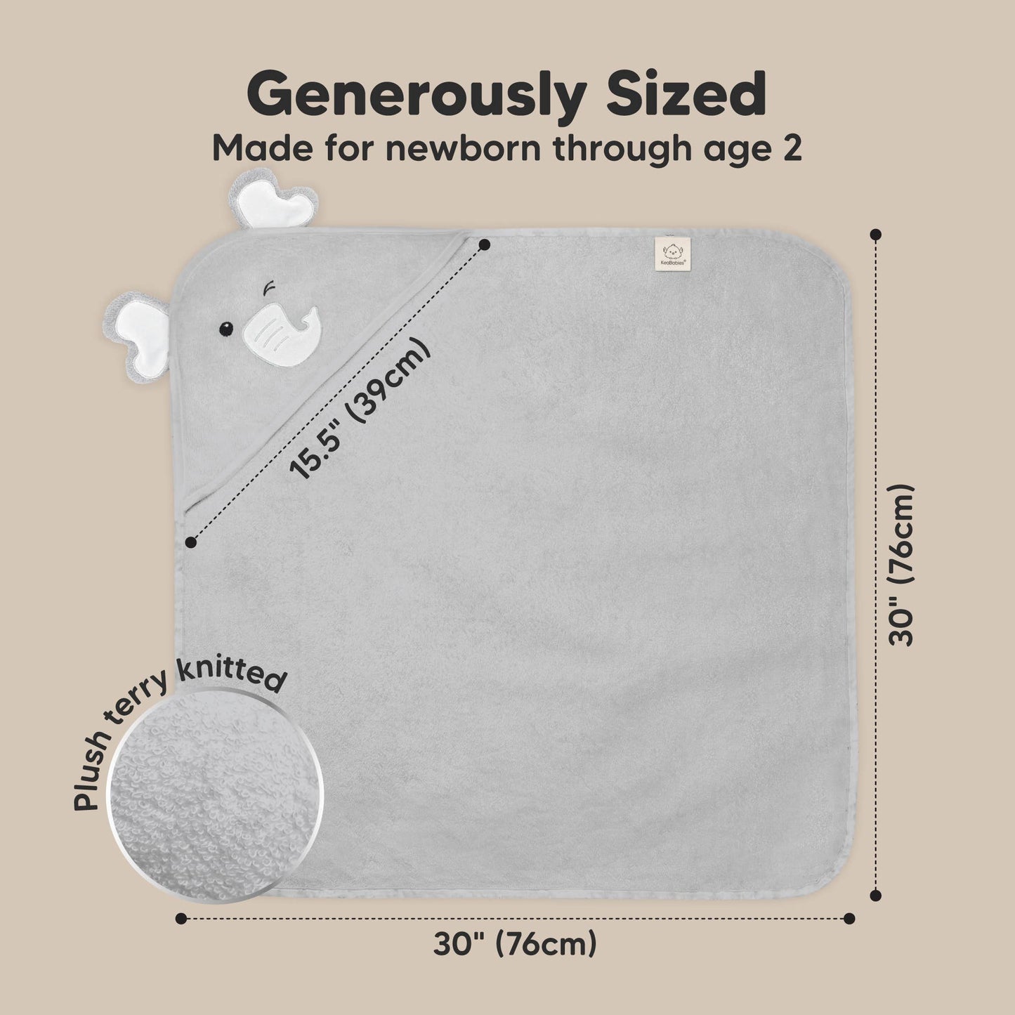KeaBabies Cuddle Baby Hooded Towel