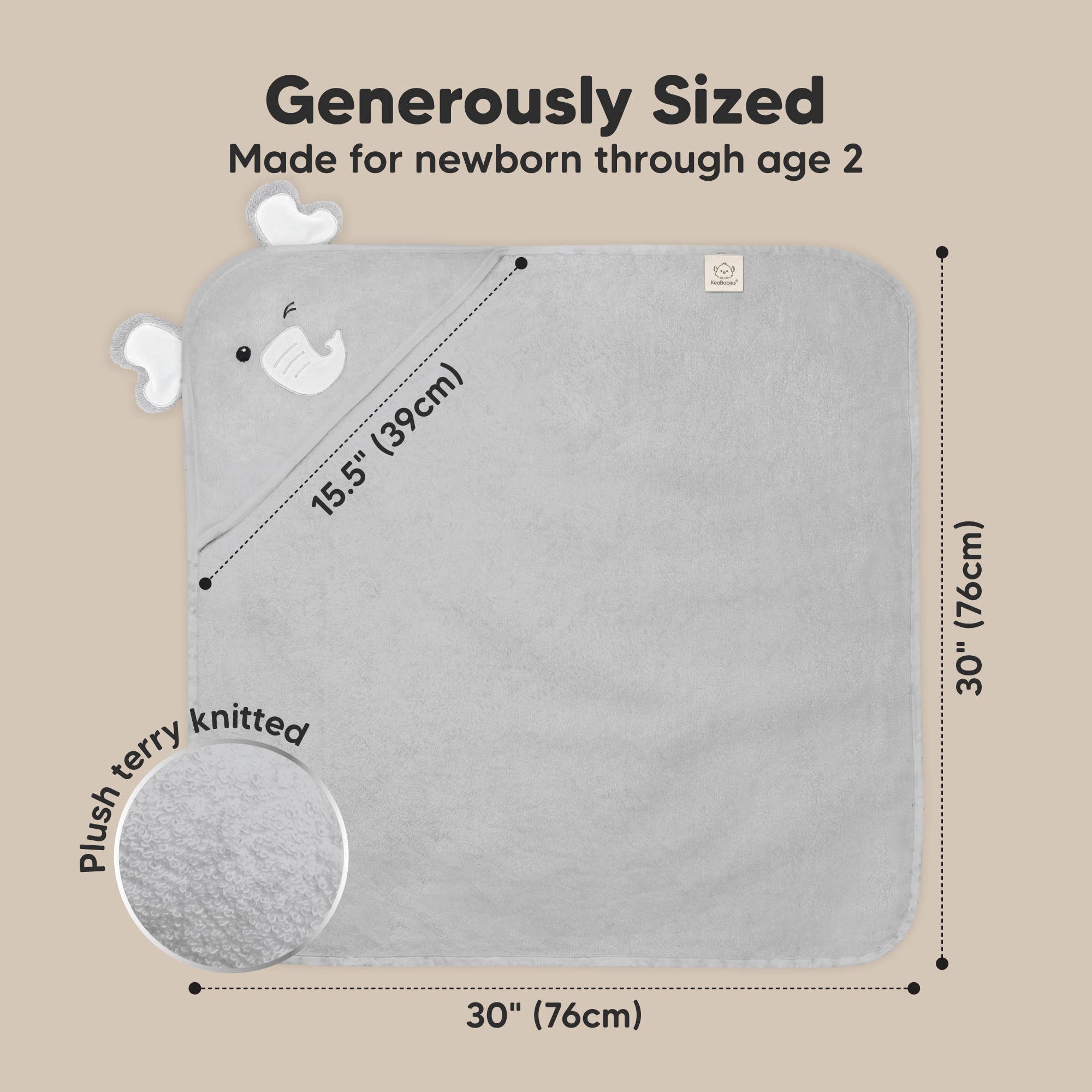 KeaBabies Cuddle Baby Hooded Towel