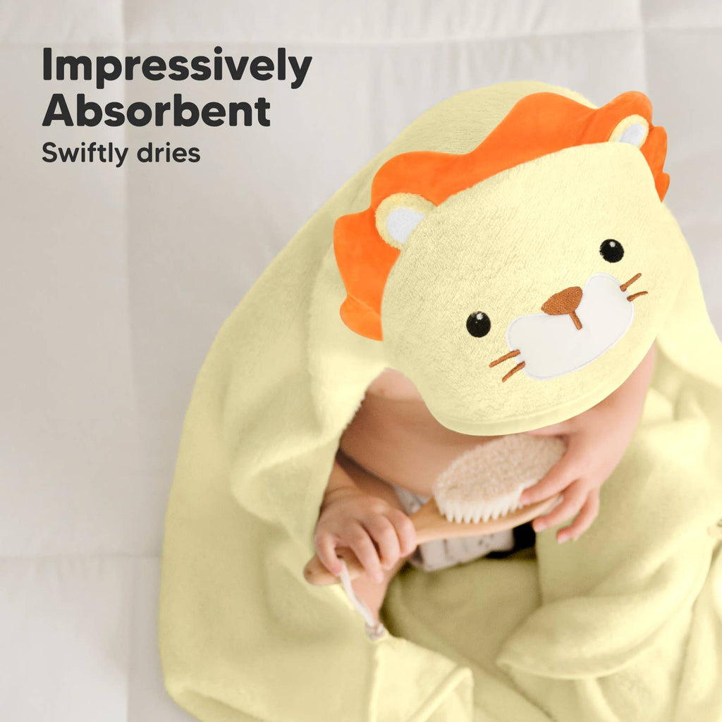 KeaBabies Cuddle Baby Hooded Towel- Lion