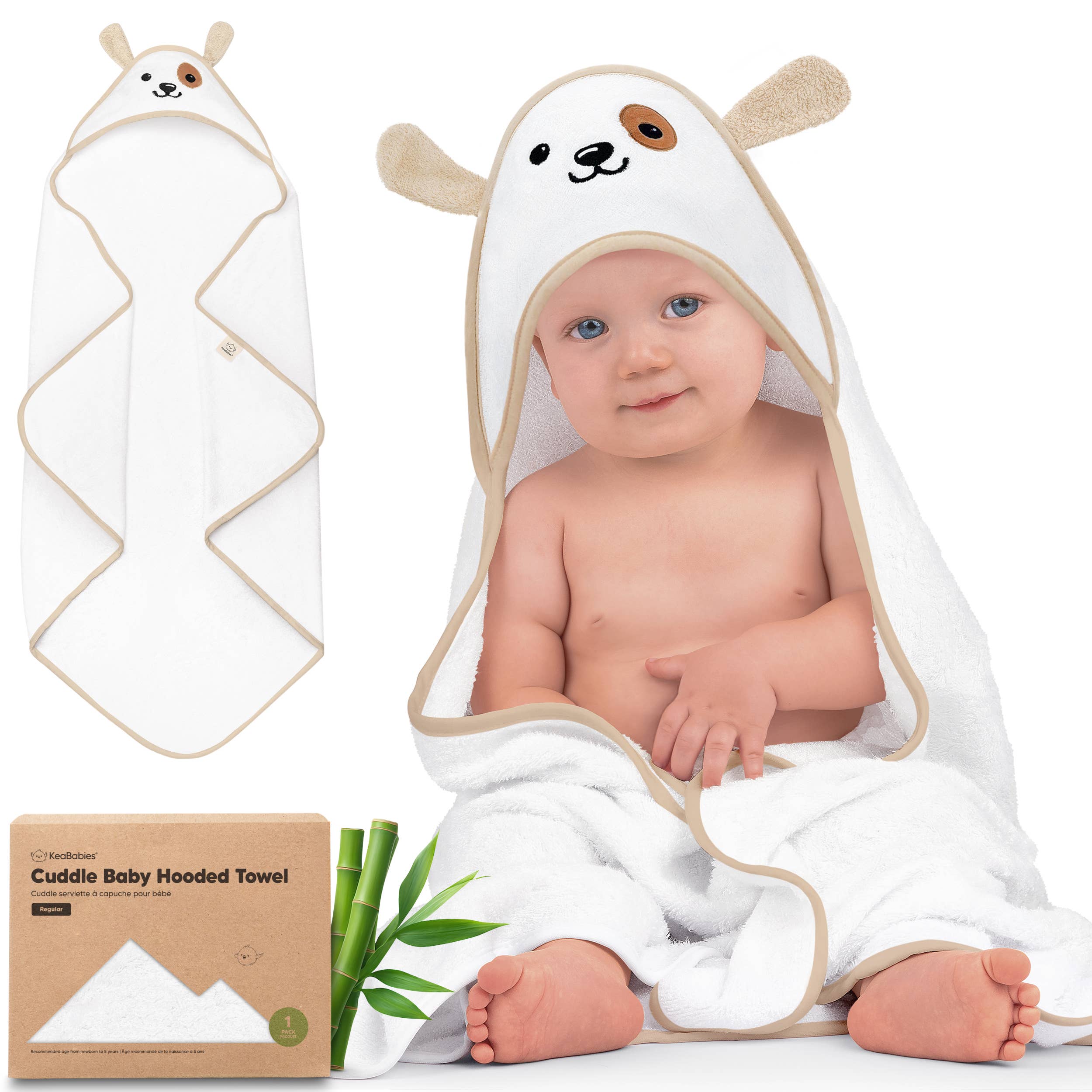 KeaBabies Cuddle Baby Hooded Towel