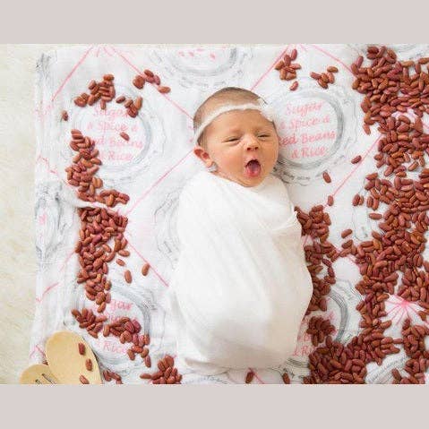 Louisiana Baby Girl Muslin Swaddle Receiving Blanket Soft Bamboo Cotton Blend