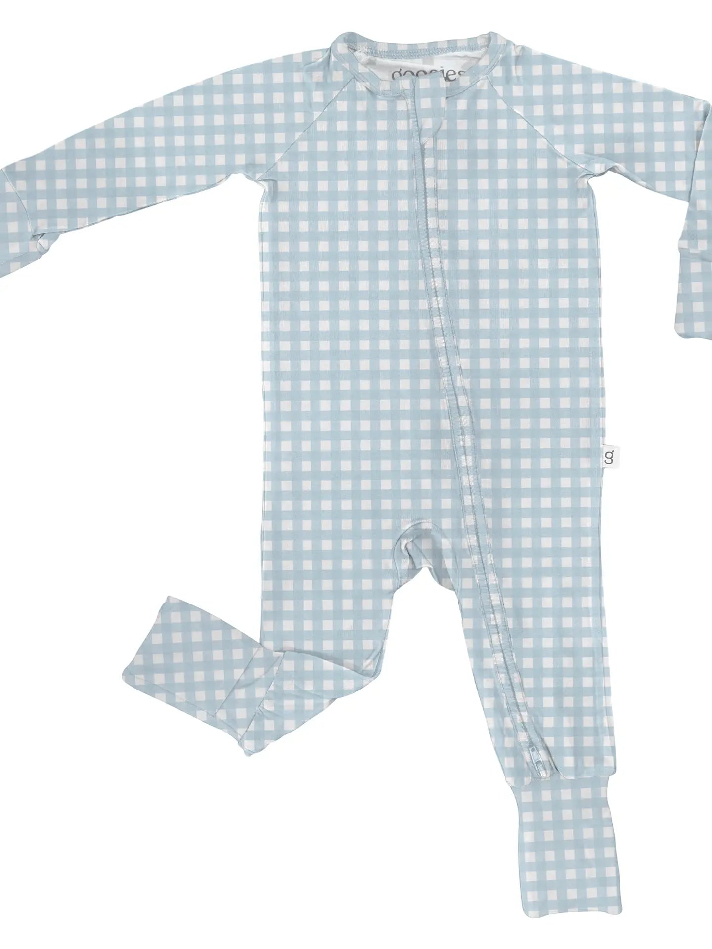 Blue Gingham Convertible Zip Romper
