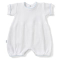 White with Blue Trim Paty Knit Straight Hem Bubble