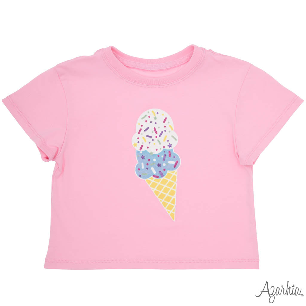 Glitter Ice Cream Pink Boxy Shirt