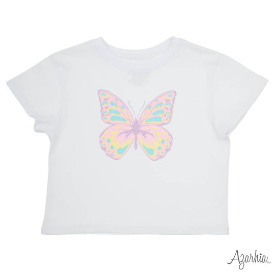 Pretty Butterfly with Pink Glitter Boxy Shirt