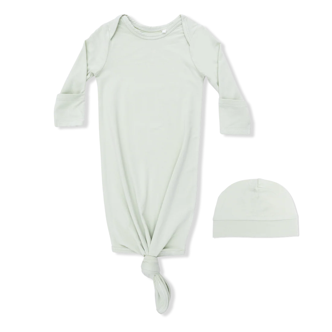 Solid Bok Choy Knotted Gown And Beanie Hat