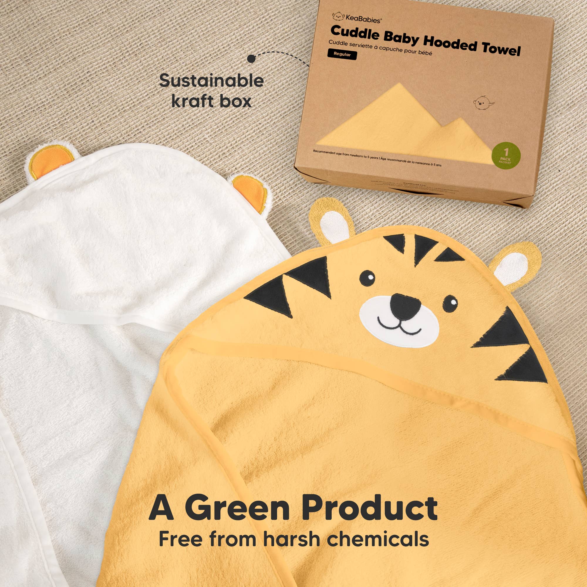 KeaBabies Cuddle Baby Hooded Towel