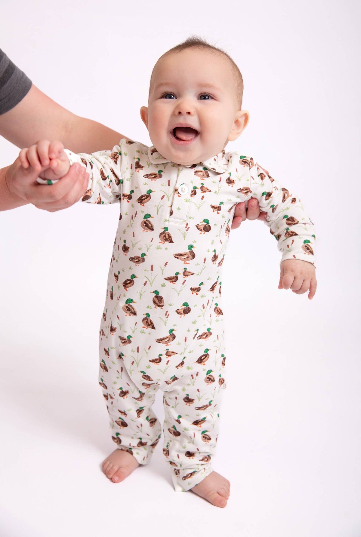 Mallard Drake Ducks Sweatshirt Polo Romper