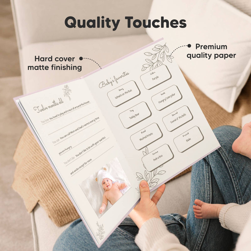 KeaBabies SKETCH Baby First Years Memory Book (Mist Pink)
