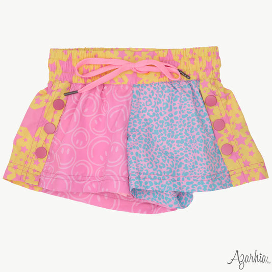Star/Smiley Color Block Short