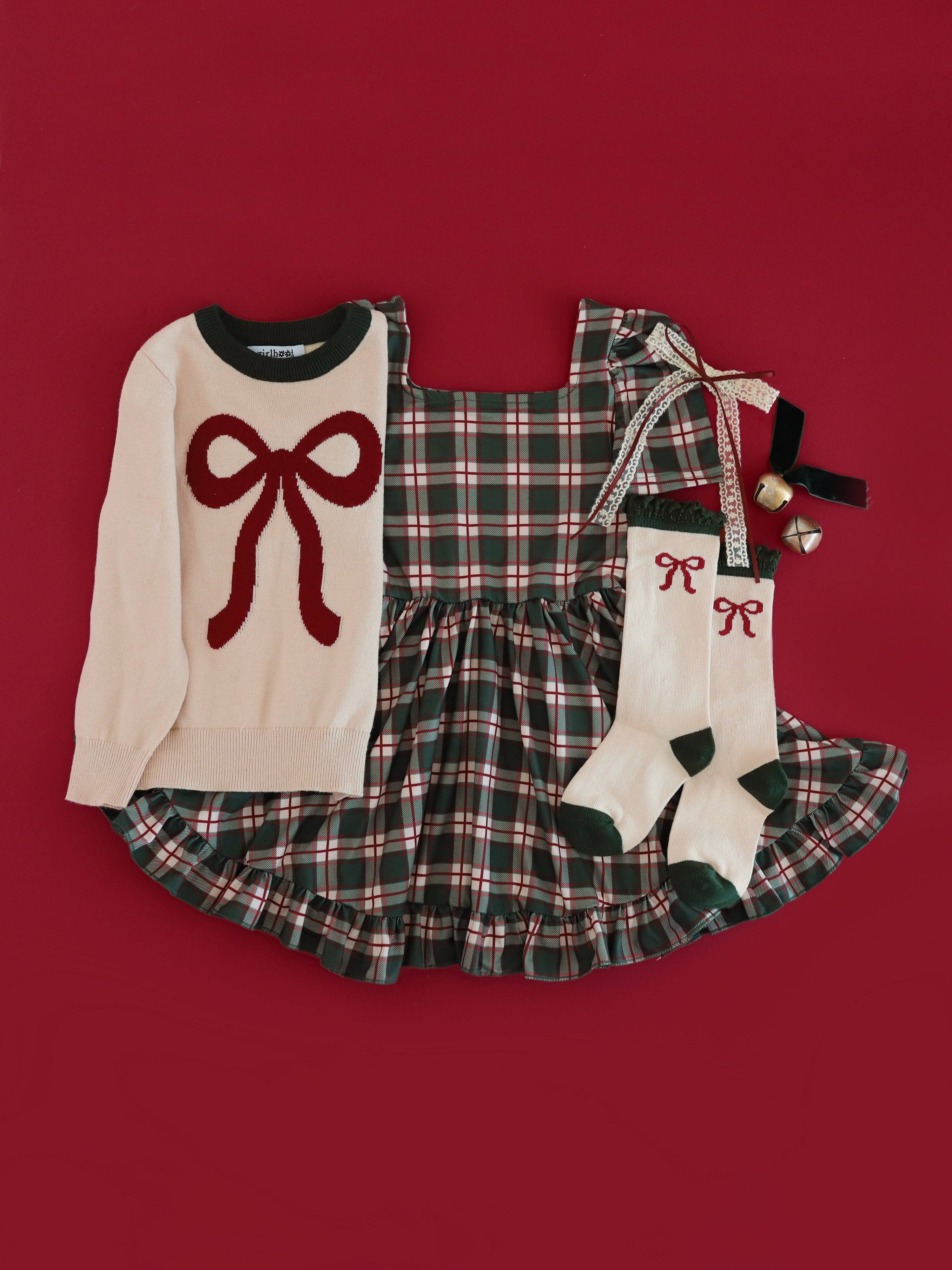 Vanilla Bow Lace Top Knee High Socks