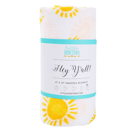 Hey Y'all! Swaddle Baby Muslin Swaddle Receiving Blanket Soft Bamboo Cotton Blend