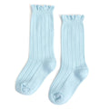 Sky Blue Frill Knee High Socks