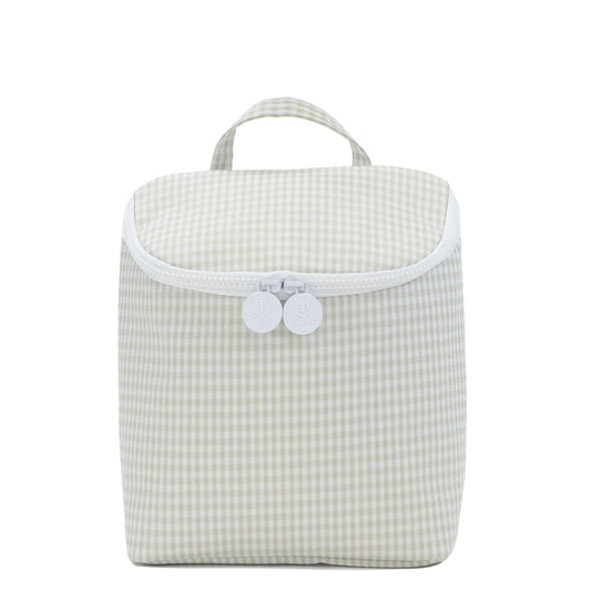 TAKE AWAY INSULATED LUNCH BAG - GINGHAM PEARL GREY