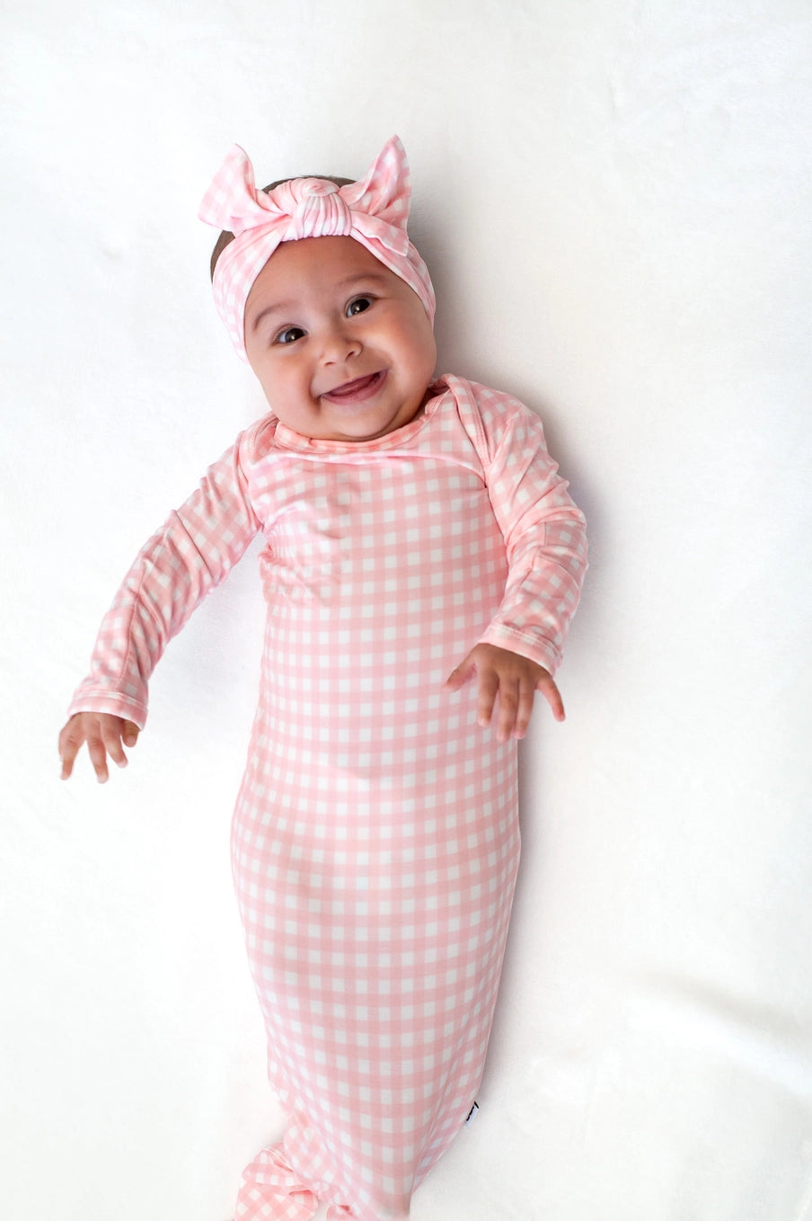 Cottage Pink Gingham Knotted Gown