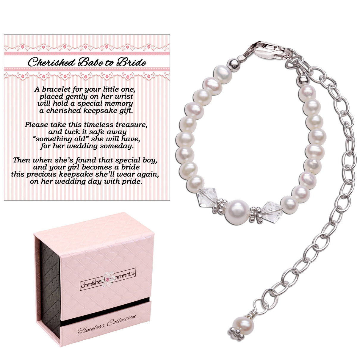 Cherished Babe to Bride Sterling Silver Baby Bracelet Gift