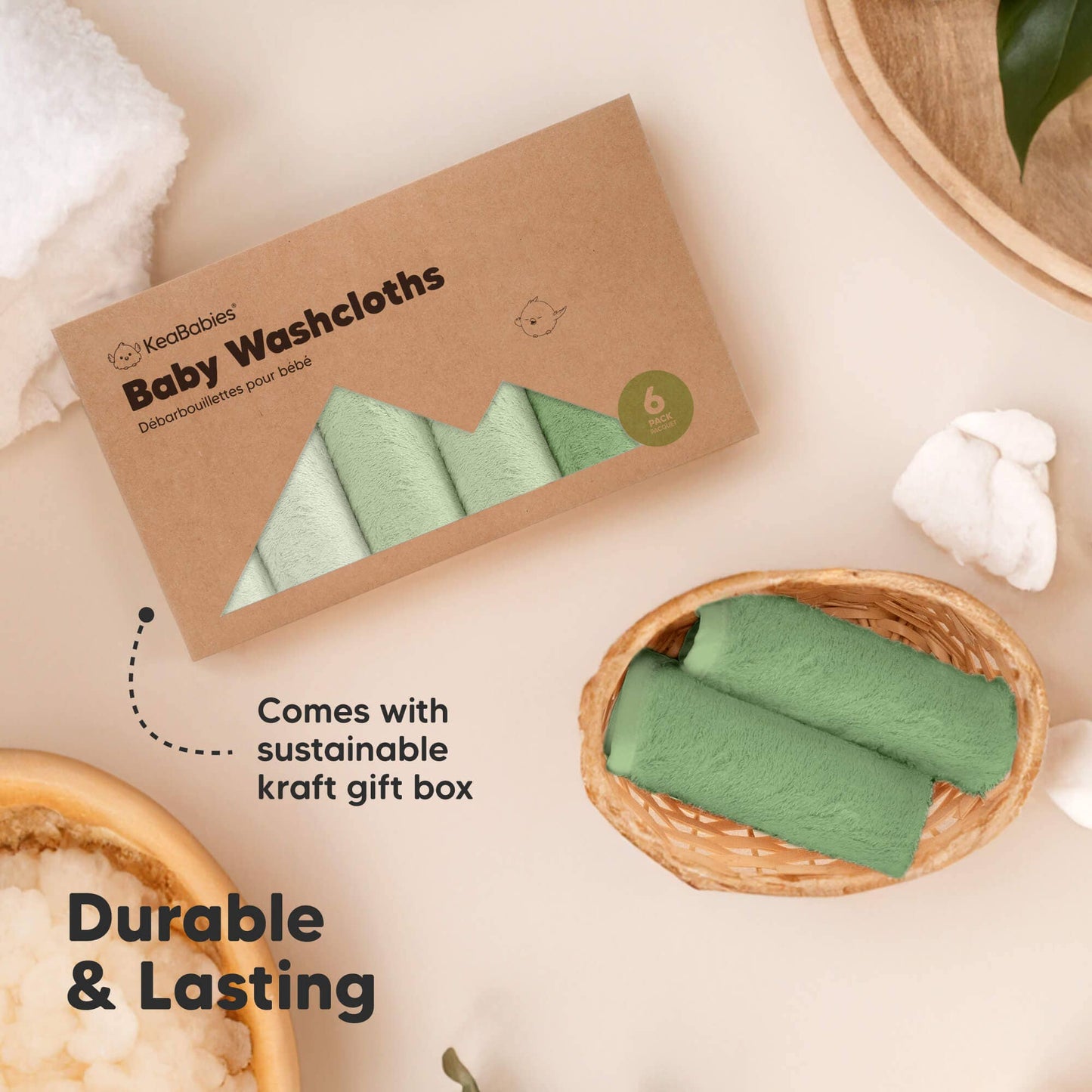 Greens Baby Wash Cloths
