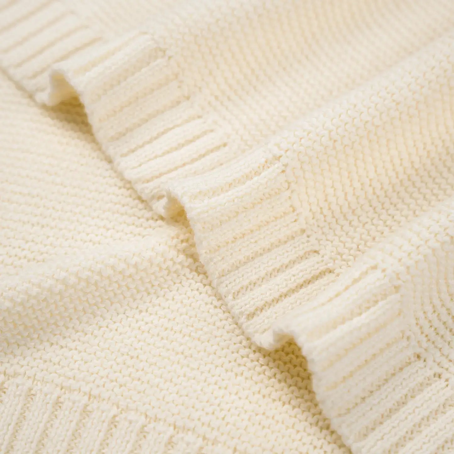 Classic Knit Baby Blanket - 100% Cotton Shima Seiki Knitting
