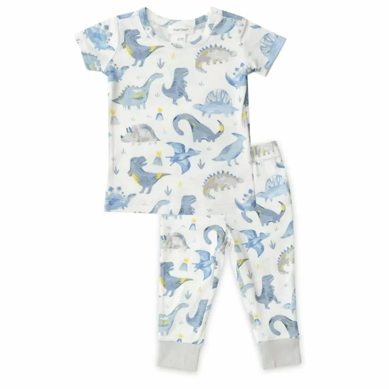 Dino Blue Bamboo Viscose Short Sleeve Loungewear Set