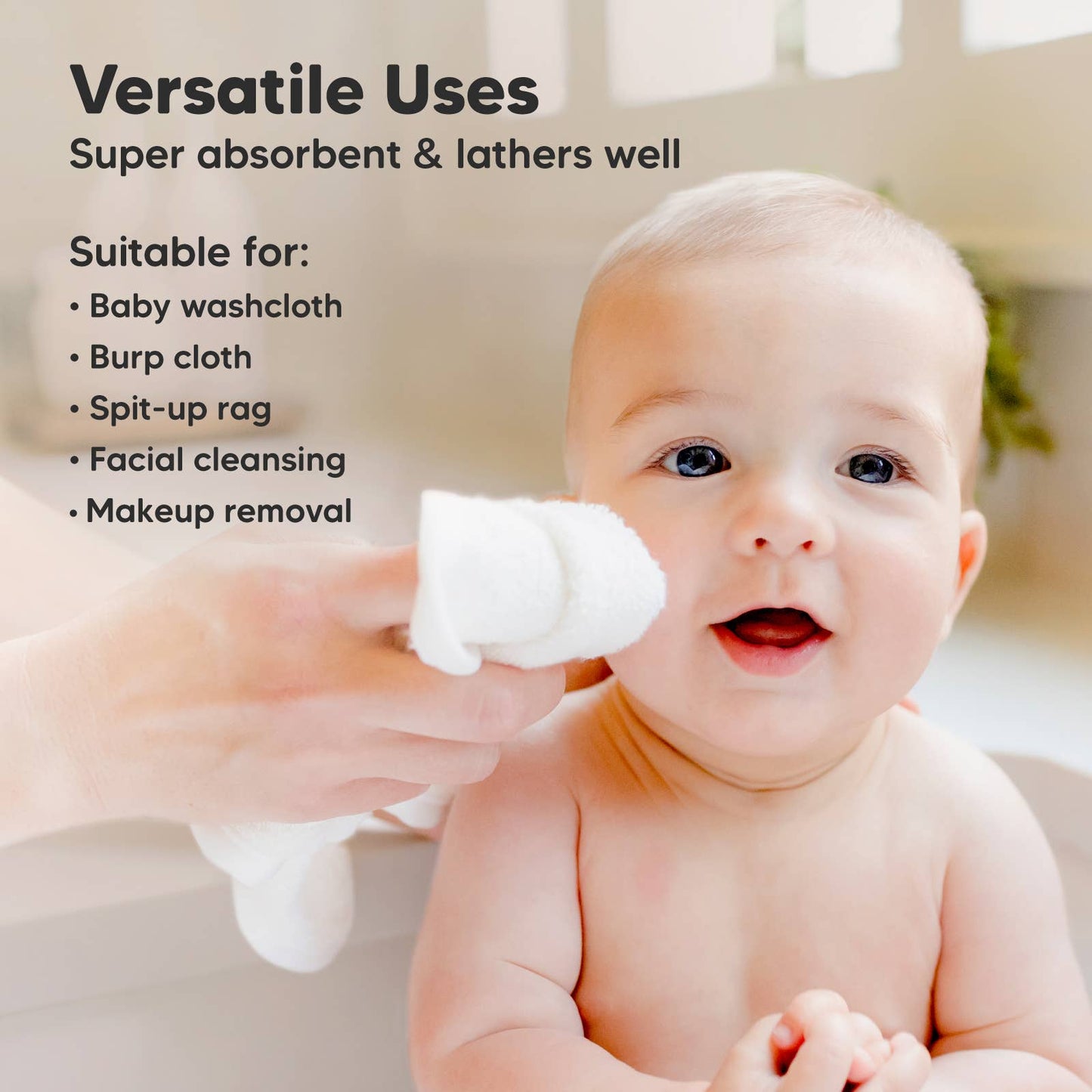 White Baby Wash Cloths