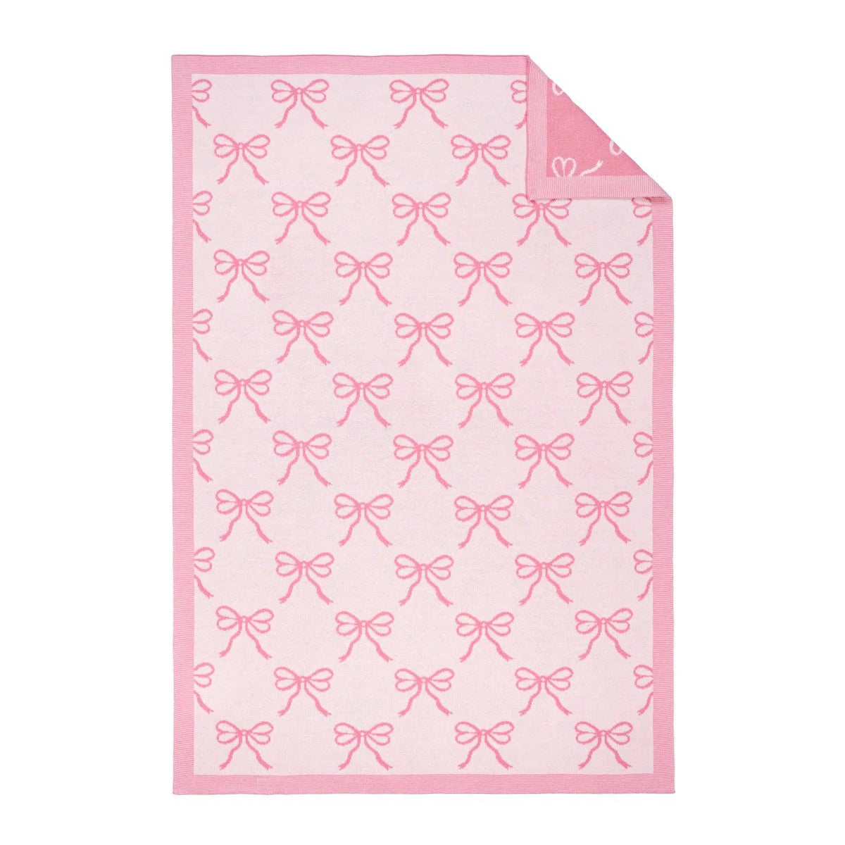 Coquette Bow Jacquard Knit Baby Blanket
