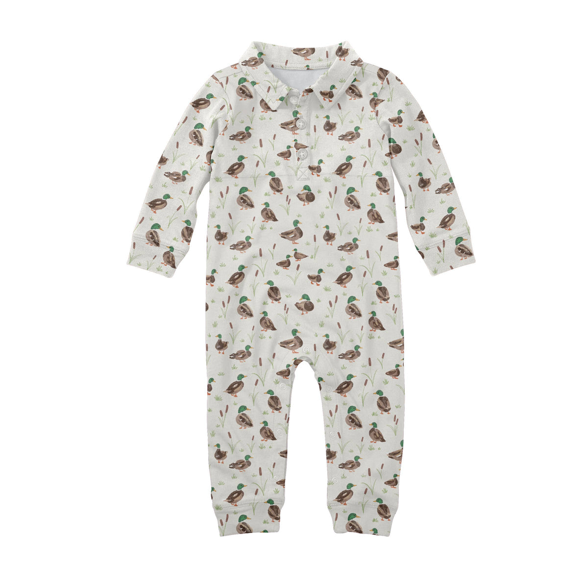 Mallard Drake Ducks Sweatshirt Polo Romper