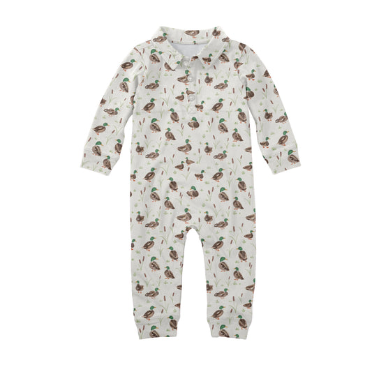Mallard Drake Ducks Sweatshirt Polo Romper