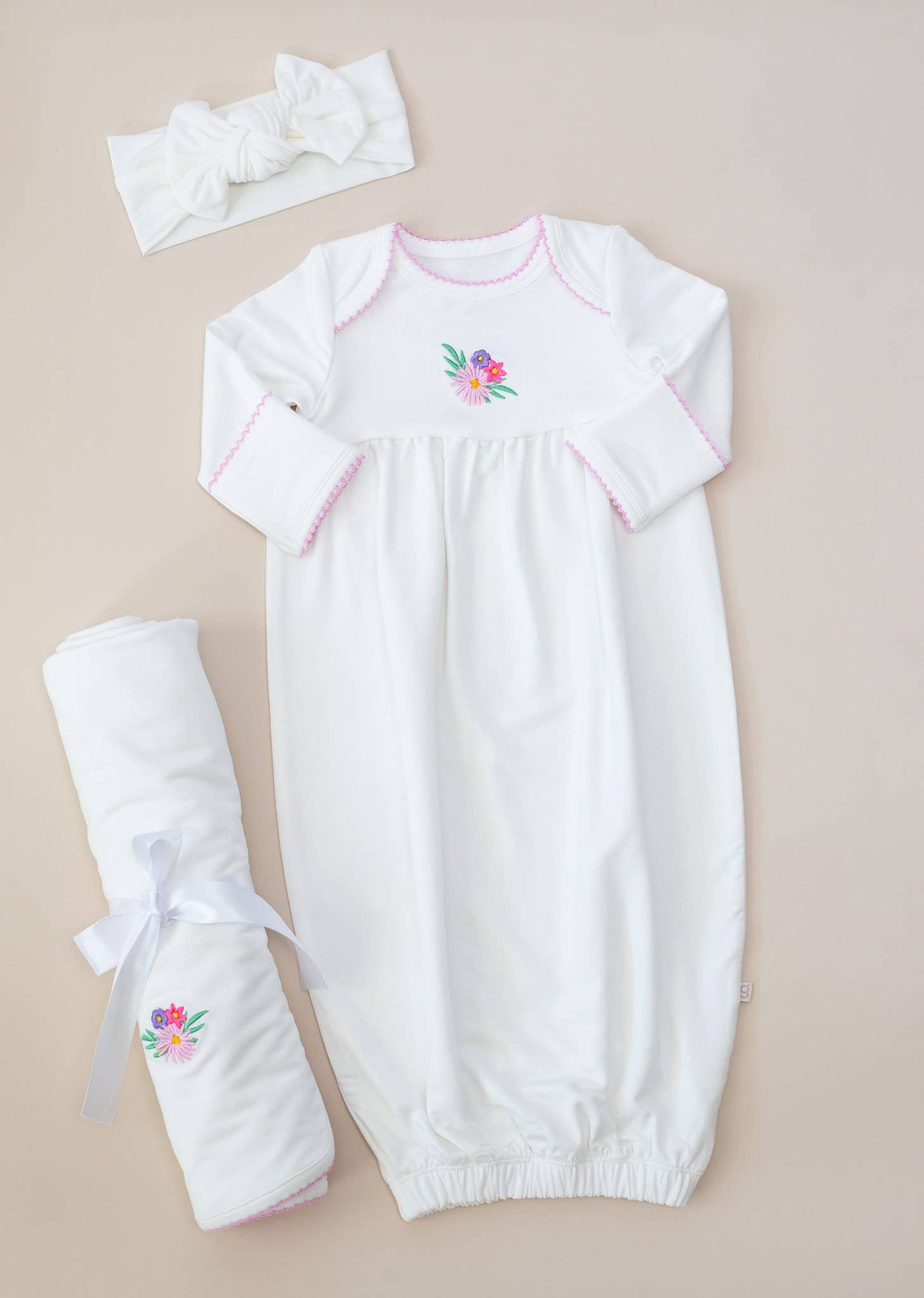 Pip Embroidered Gown - Flower Fields