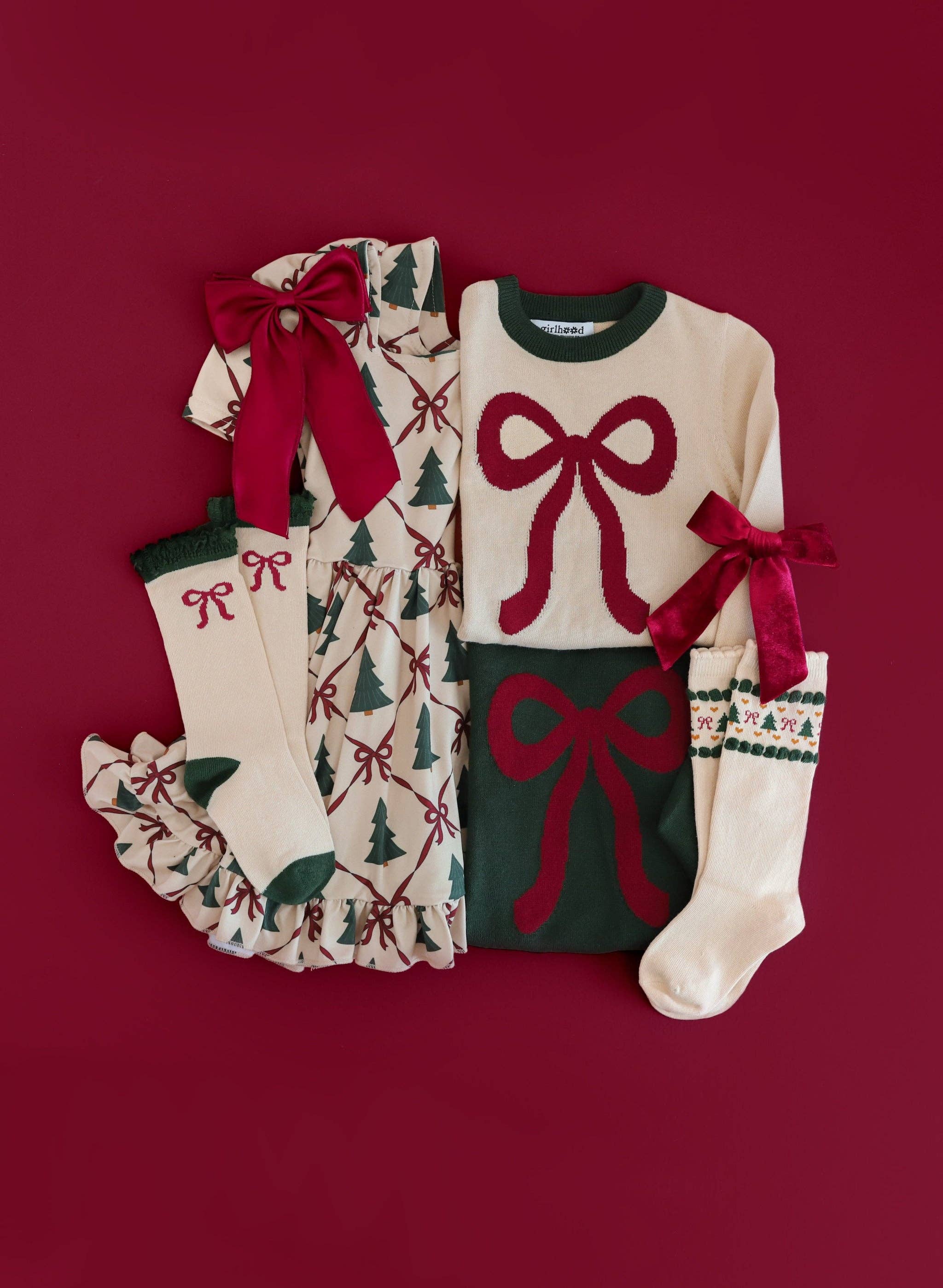 Vanilla Bow Lace Top Knee High Socks
