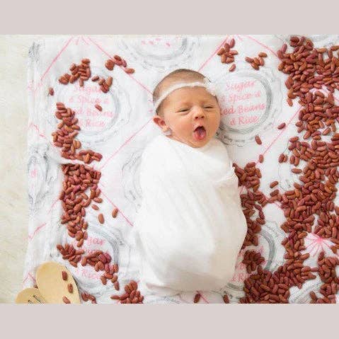 Louisiana Baby Girl Muslin Swaddle Receiving Blanket Soft Bamboo Cotton Blend