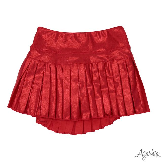 Red Shimmer Pleated Skort