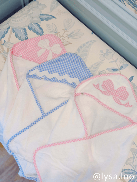 Blue Gingham Hooded Towel