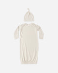 Oat Gingham Gown with Hat