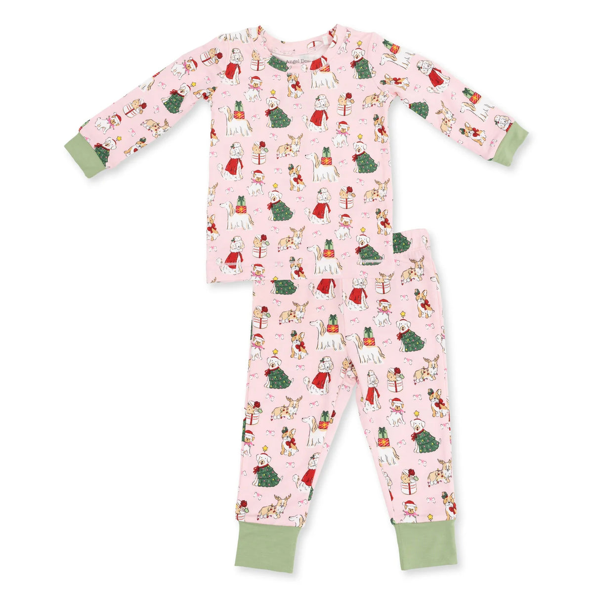 Christmas Dogs Pink Pajama Set