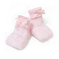 Pink Knit Booties with Pink Trim