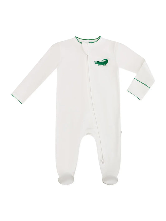 Alligator Pip Embroidered Footie