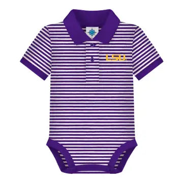 LSU Stripe Polo Bodysuit