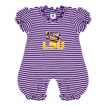 LSU Purple Stripe Romper