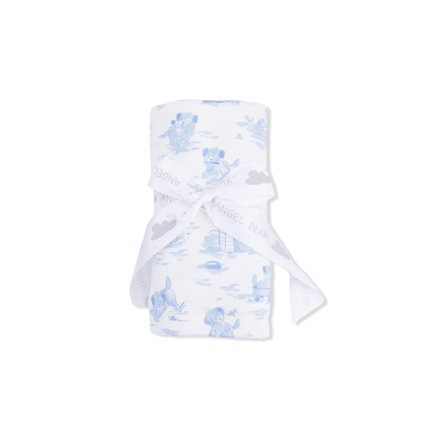 Puppy Toile Blue Swaddle