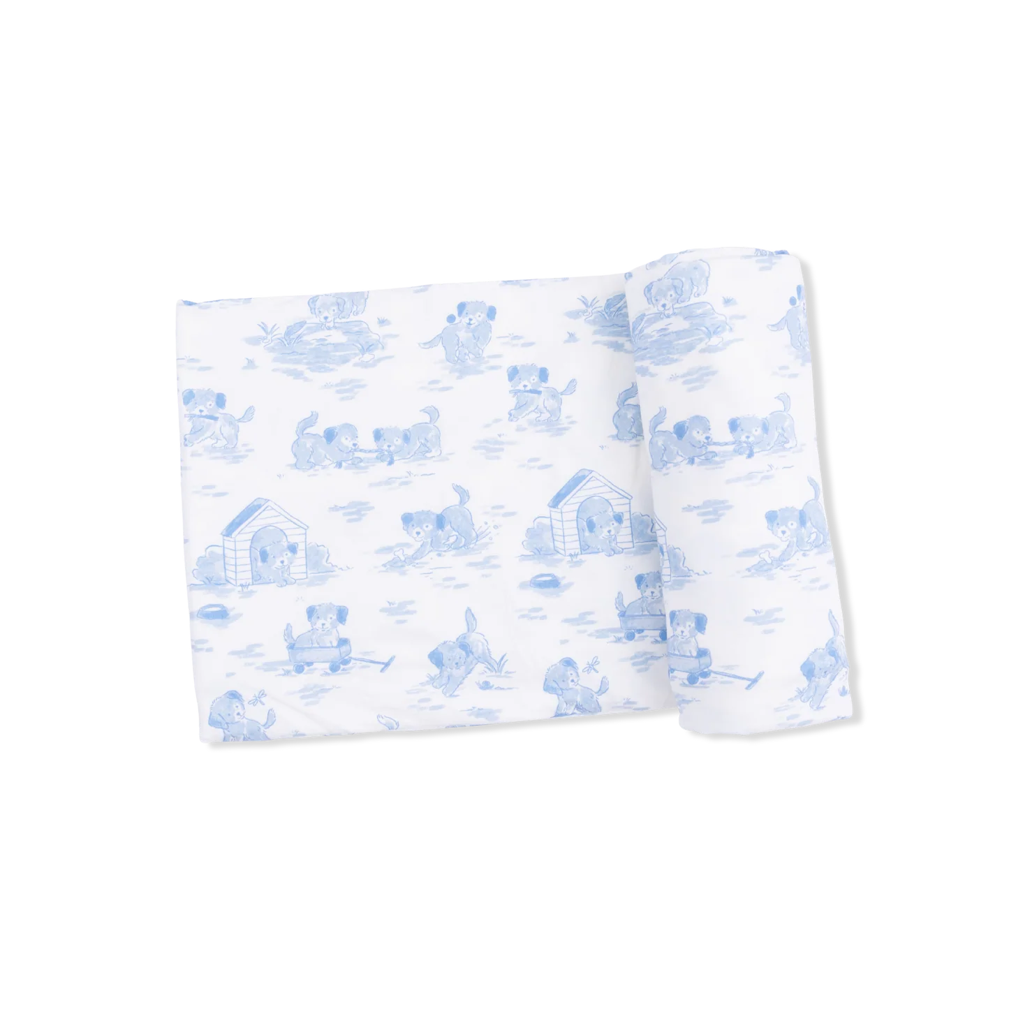 Puppy Toile Blue Swaddle