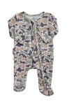 RUFFLE CAMO CUTIE BAMBOO ZIPPER FOOTIE